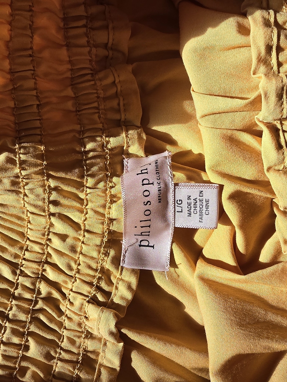 Philosophy Sunny Yellow Tiered Maxi Skirt with Smocked Waist - Picture 3 of 3